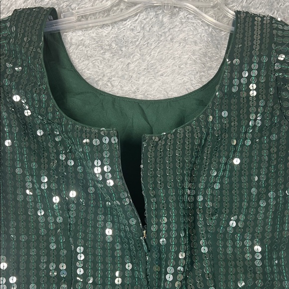 Dark Green Sequin Top - Picture 6 of 10